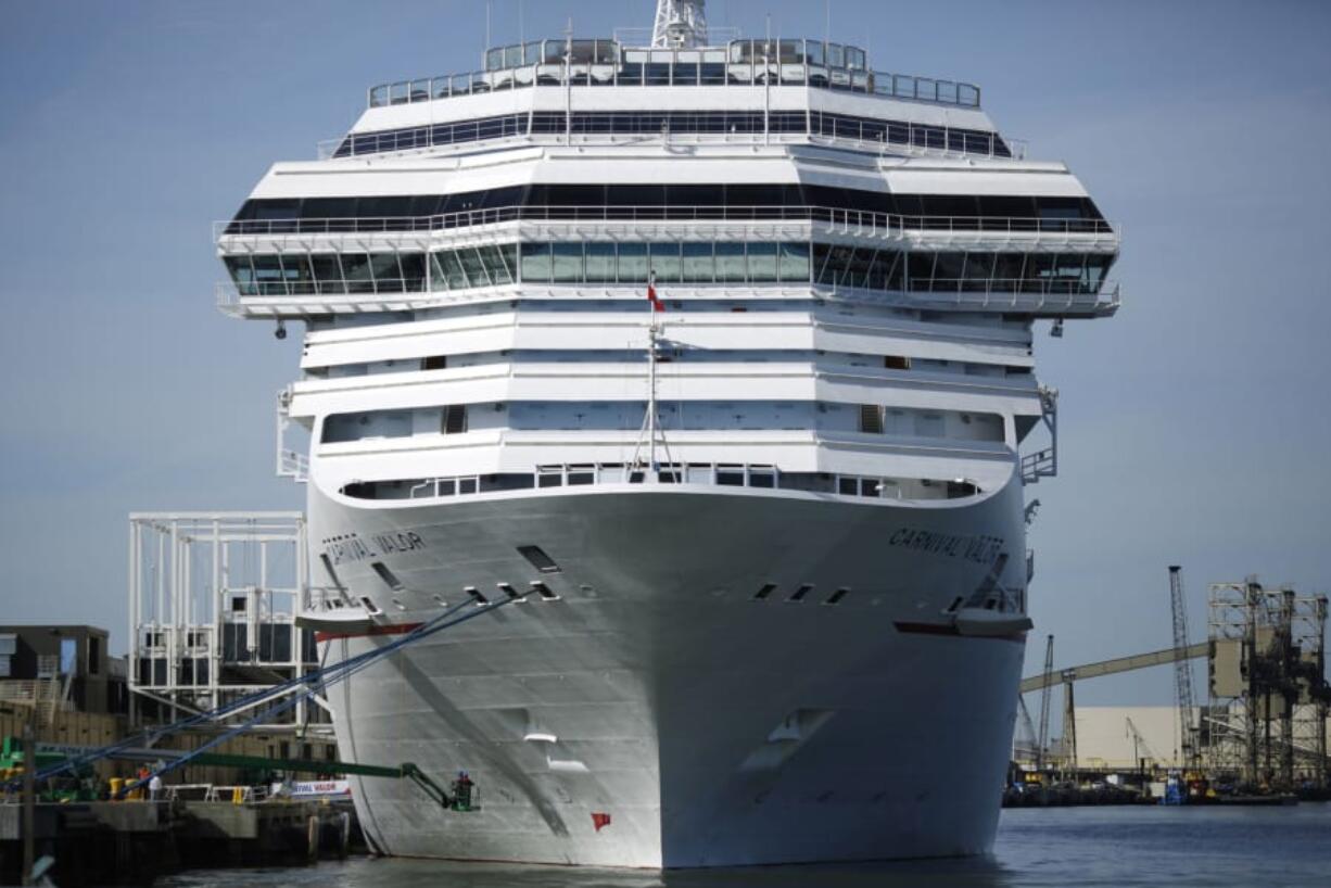 The Carnival Corp. cruise ship Carnival Valor is docked at the Port of Galveston in Galveston, Texas, in 2017.