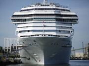 The Carnival Corp. cruise ship Carnival Valor is docked at the Port of Galveston in Galveston, Texas, in 2017.