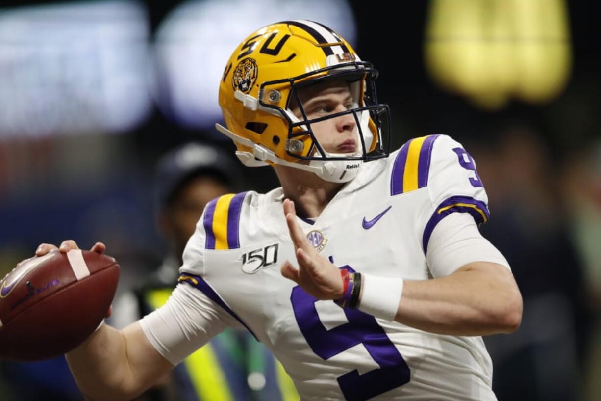 LSU quarterback Joe Burrow was awarded the Heisman Trophy on Saturday, Dec. 14, 2019, receiving a record 90.7 percent of the first-place votes available.