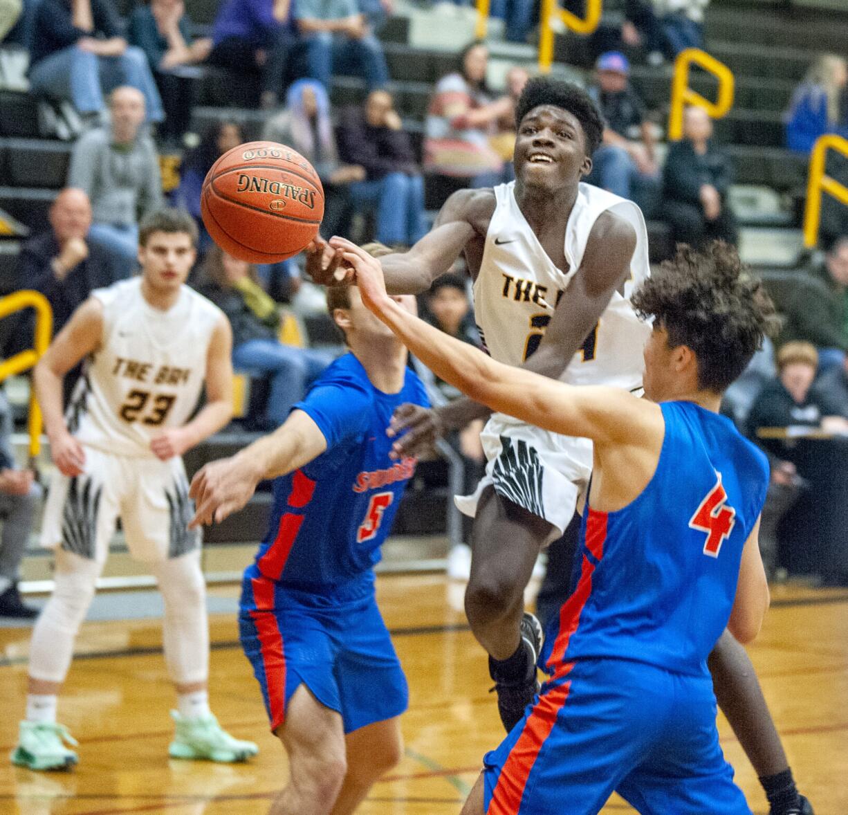 Images from Ridgefield’s 69-27 win over Hudson’s Bay in nonleague boys basketball action on Tuesday at Hudson’s Bay High School.