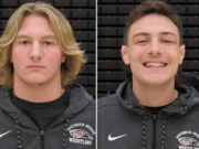 Noah Talavera, left, and older brother JJ Talavera are Union High grads who have found success wrestling for Southern Oregon.