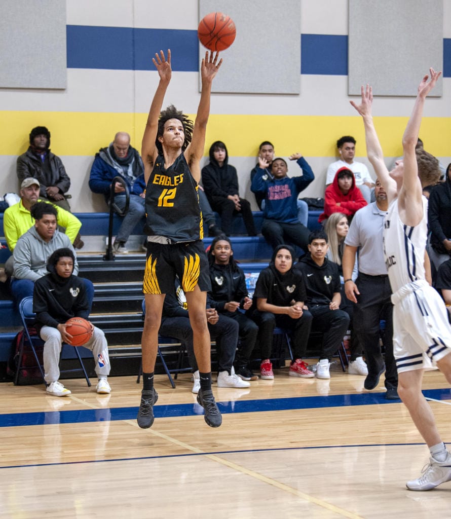 Images from Hudson Bay’s 54-53 win over Seton Catholic in a non-league boys basketball game Thursday at Seton Catholic School.