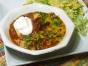 Mexican Chicken Chili and Tortilla Salad, perfect for Super Bowl Sunday.