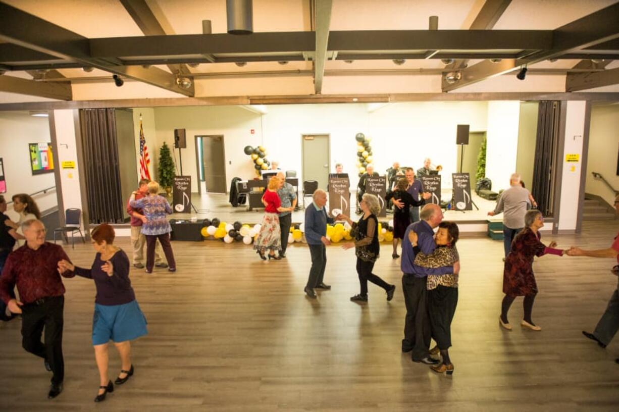 Dancers move with their partners at the Luepke Senior Center on Sunday, January 5, 2019. Vancouver Parks and Recreation offers senior dances every Sunday that draw people from around the Portland area.