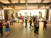 Dancers move with their partners at the Luepke Senior Center on Sunday, January 5, 2019. Vancouver Parks and Recreation offers senior dances every Sunday that draw people from around the Portland area.