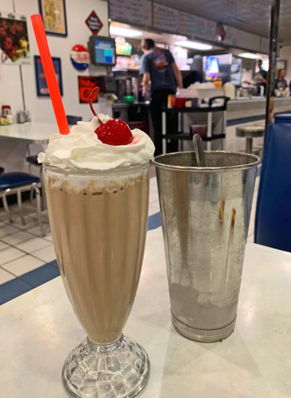 Chocolate milkshake at Stardust Diner.