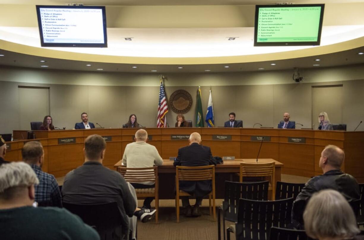 The Vancouver City Council gathers for its first meeting of 2020 — before the pandemic — at Vancouver City Hall in January.