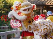 Lion dances add color and energy to the Chinese New Year celebration at Lan Su Chinese Garden.