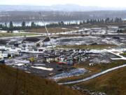 The Columbia Palisades construction site, as seen on Jan. 13 from on top of the bluff at the northeast corner.