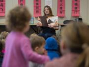 Elizabeth Moss, senior public services librarian at Three Creeks Community Library, reads &quot;Grumpy Monkey,&quot; by Suzanne Lane. &quot;I think it&#039;s helping them build a love of reading. It&#039;s a way to interact with their peers in a very fun and safe environment. It&#039;s a great way to learn. It&#039;s helping the parents (to) see what we&#039;re doing and then they help bring those same skills,&quot; Moss said.