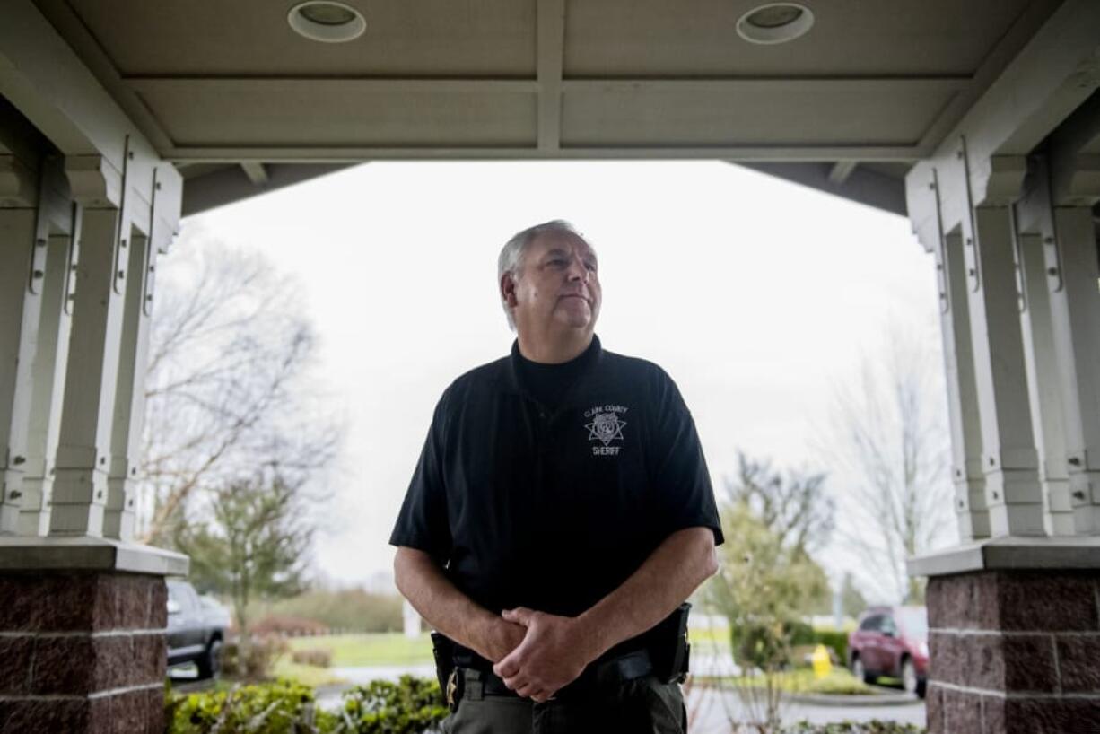 Sgt. Fred Neiman of the Clark County Sheriff&#039;s Office, photographed outside the department&#039;s West Precinct off Northwest 179th Street, is retiring today after a 40-year career.