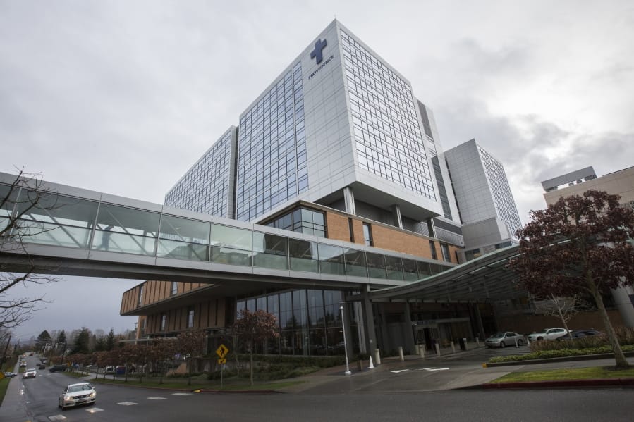 Providence Regional Medical Center Everett where a man with the first case of Wuhan coronavirus in the United States is being treated on Tuesday, Jan. 21, 2020, in Everett, Wash. A U.S. resident who recently returned from a trip to central China has been diagnosed with the new virus. Health officials said Tuesday that the man returned to the Seattle area in the middle of last week after traveling to the Wuhan area, where the outbreak began.