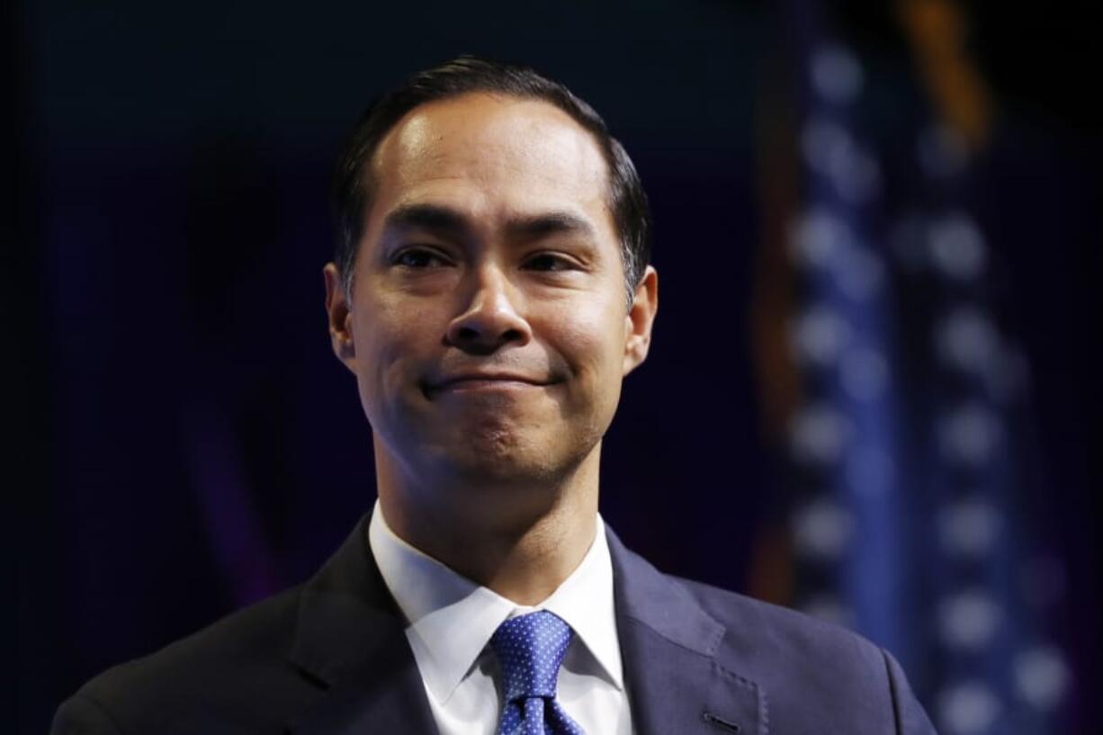 Former Housing and Urban Development Secretary and Democratic presidential candidate Julian Castro speaks Oct. 28, 2019 at the J Street National Conference in Washington.