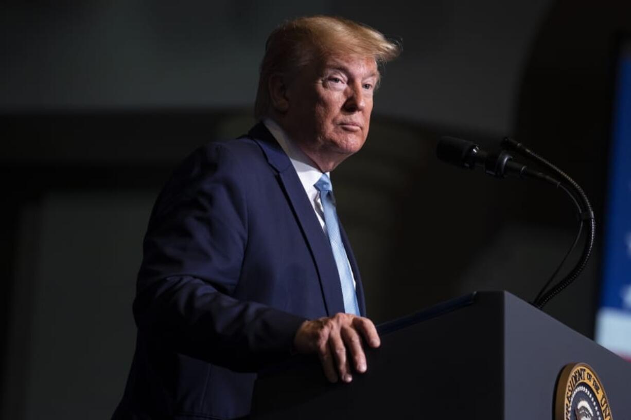 President Donald Trump speaks during an &quot;Evangelicals for Trump Coalition Launch&quot; at King Jesus International Ministry, Friday, Jan. 3, 2020, in Miami.