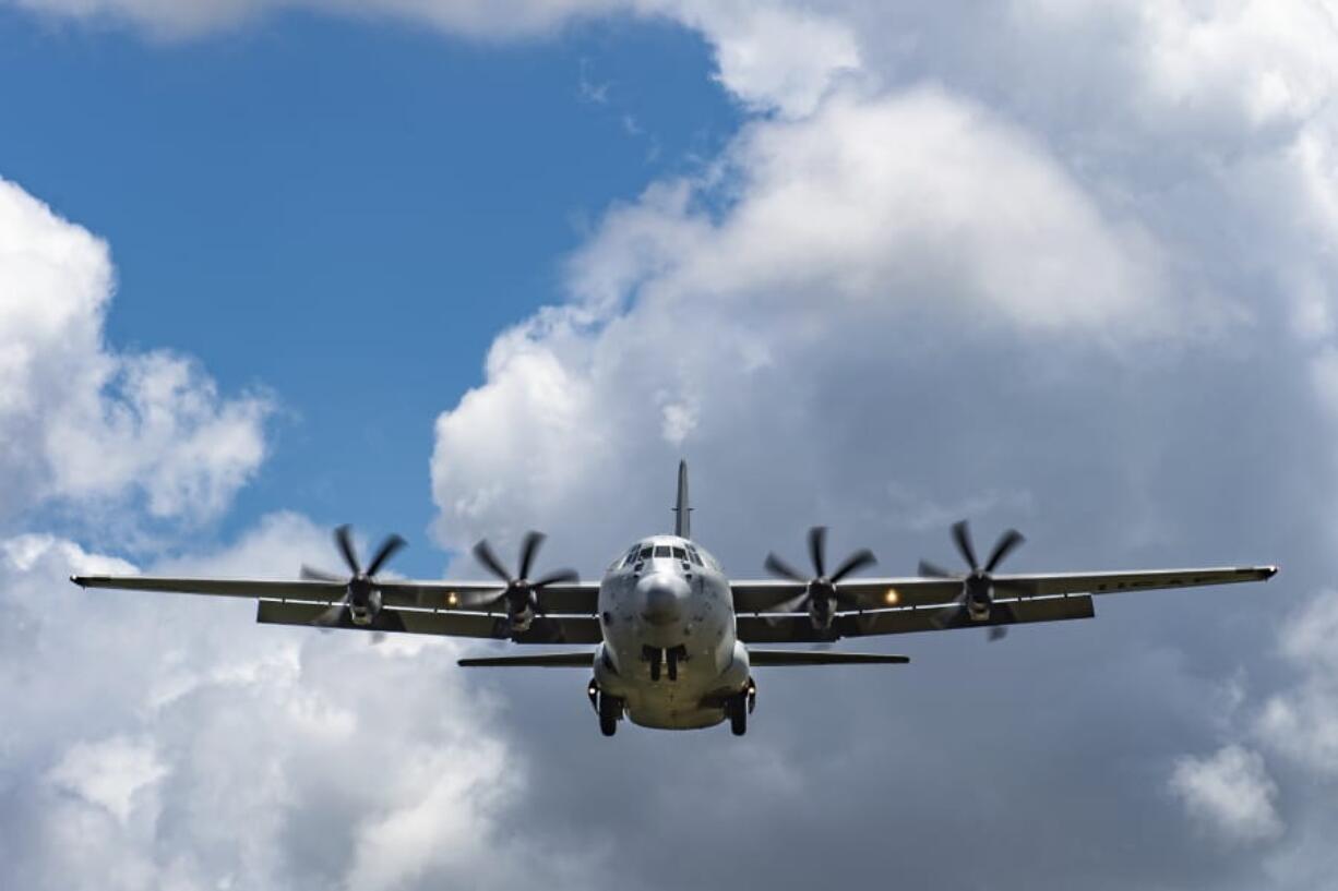 In this photo taken Aug. 26, 2019 and released by the U.S. Air Force, A U.S. Air Force C-130J Super Hercules approaches for landing at Camp Simba, Manda Bay, Kenya. The al-Shabab extremist group said Sunday, Jan. 5, 2020 that it has attacked the Camp Simba military base used by U.S. and Kenyan troops in coastal Kenya, while Kenya&#039;s military says the attempted pre-dawn breach was repulsed and at least four attackers were killed. (Staff Sgt. Devin Boyer/U.S.