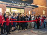 The Grand Opening of Our Heroes Place was
commemorated with the official Ribbon Cutting
ceremony.