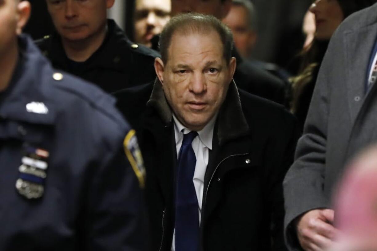 Harvey Weinstein leaves court during his rape trial, Tuesday, Jan. 21, 2020, in New York.