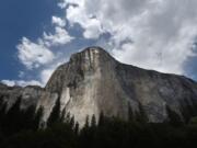 Horsetail Fall over the eastern edge of El Capitan can glow golden or orange at sunset from mid- to late-February when its water is flowing and skies are clear.