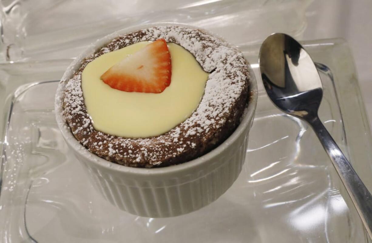 A Bittersweet Chocolate Souffle with Vanilla Custard Sauce on January 8, 2020. (J.B. Forbes/St.