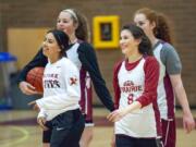 When Prairie senior Dayna Vera (right) moved into the Corral house five years ago, she shared a room with eventual teammate Alli Corral (left), who is technically Vera&#039;s aunt.