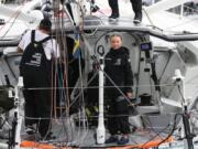 Swedish climate activist Greta Thunberg arrives in the U.S. after a 15-day journey crossing the Atlantic in the Malizia II, a zero-carbon yacht, in New York City on Aug. 28.