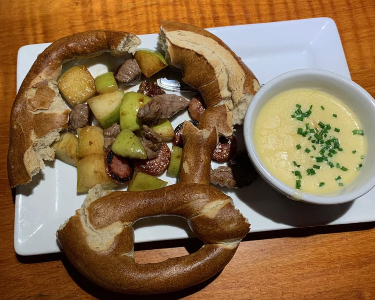 Beer Cheese Fondue at Fargher Lakehouse in Yacolt was unattractively plated.