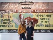 Airfield Estates tasting room manager Tracy Jones, left, and assistant manager Audrey Goodine are two of the eight employees hired to operate the new tasting room.