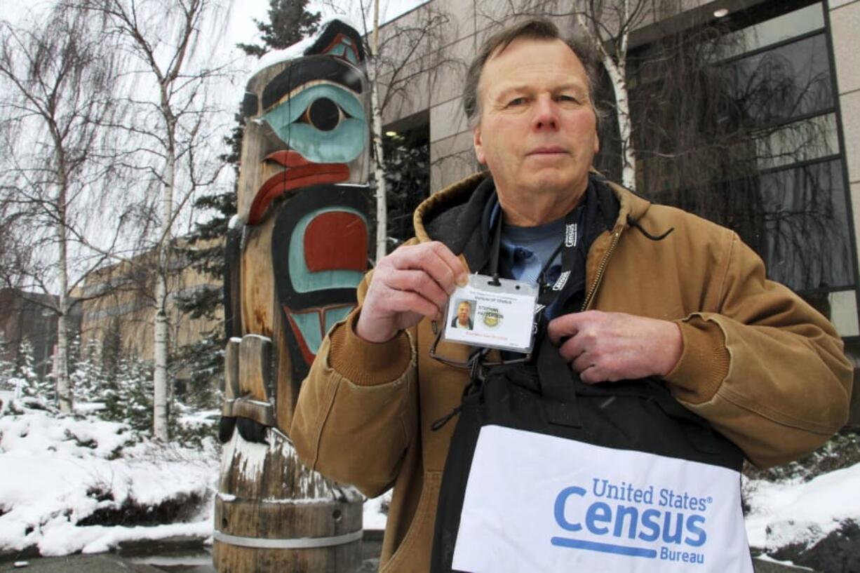 Stephan Patterson, a census taker in Anchorage, Alaska, and other census takers are reporting problems when conducting first-in-the-nation counts in rural parts of Alaska.