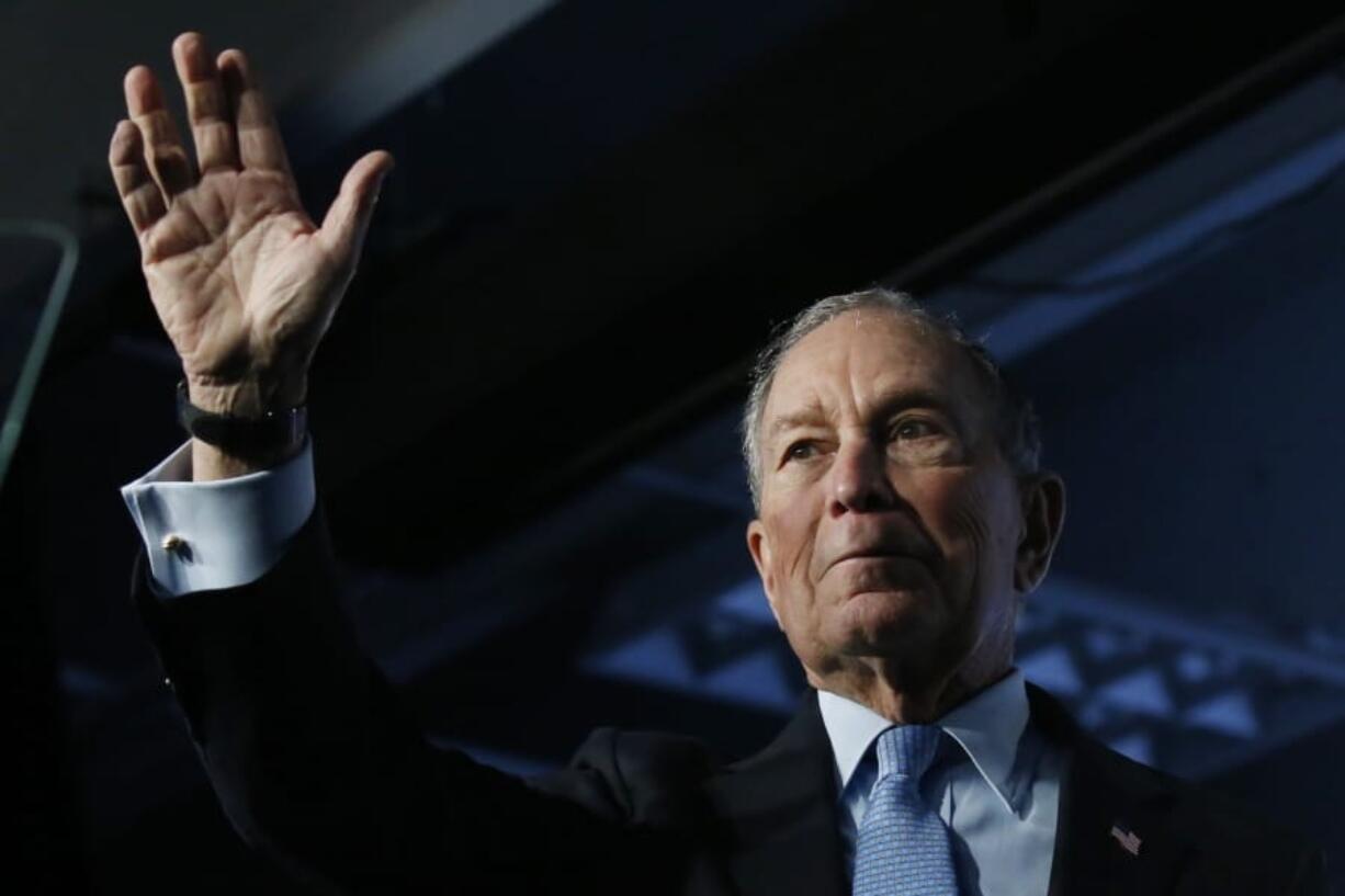 Democratic presidential candidate and former New York City Mayor Mike Bloomberg waves after speaking at a campaign event, Thursday, Feb. 20, 2020, in Salt Lake City.