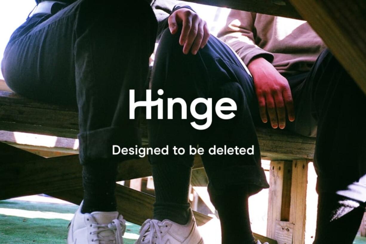 In this undated photo provided by Hinge is a page from the dating app. Justin McLeod, who launched Hinge in 2011, thinks that dating apps should be focused on getting people offline.