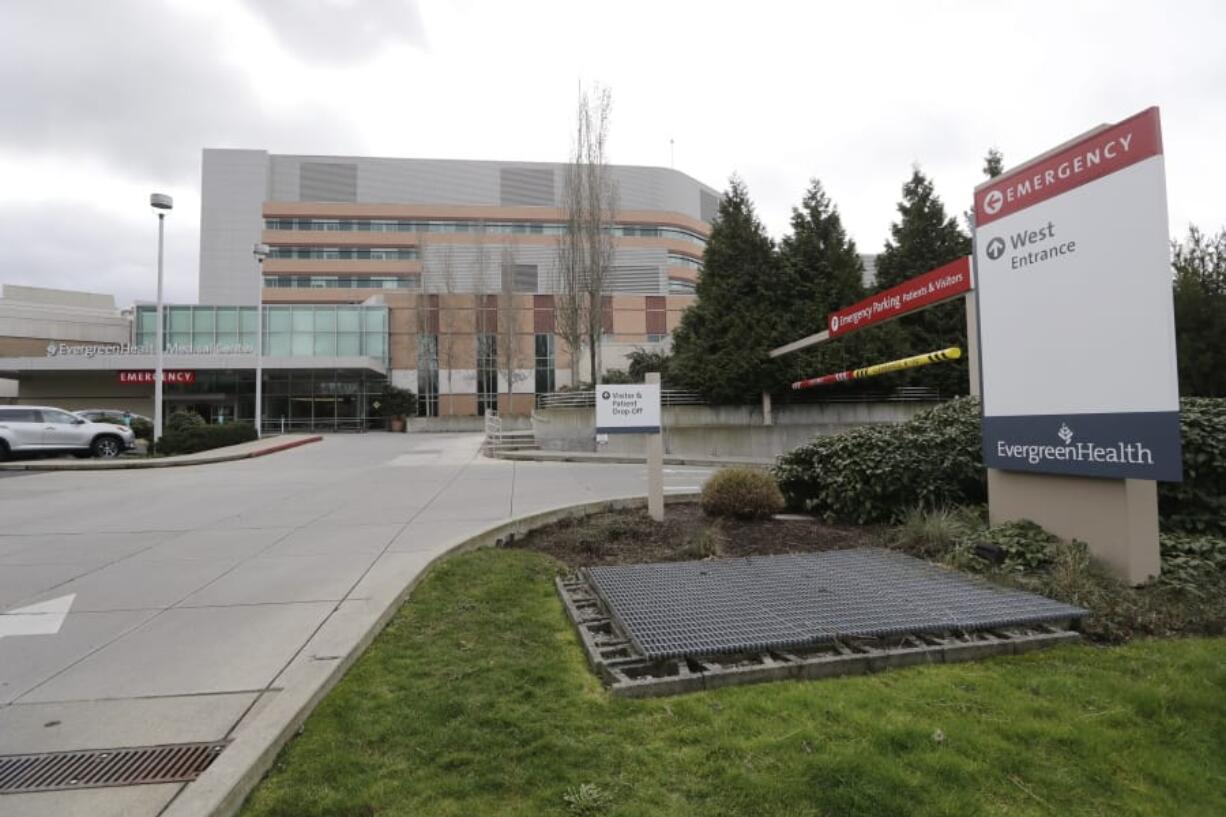 EvergreenHealth Medical Center is seen Saturday in Kirkland, where a person died of COVID-19, the first such reported death in the United States.