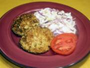 Shrimp Cakes with Quick Coleslaw.