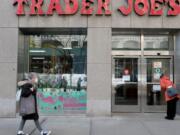 The Trader Joe&#039;s store on 14th Street near Union Square in New York is seen March 24 with its doors closed after an employee tested positive for COVID19. A sign outside the store informed customers the store was temporarily closed for cleaning. (Luiz C.