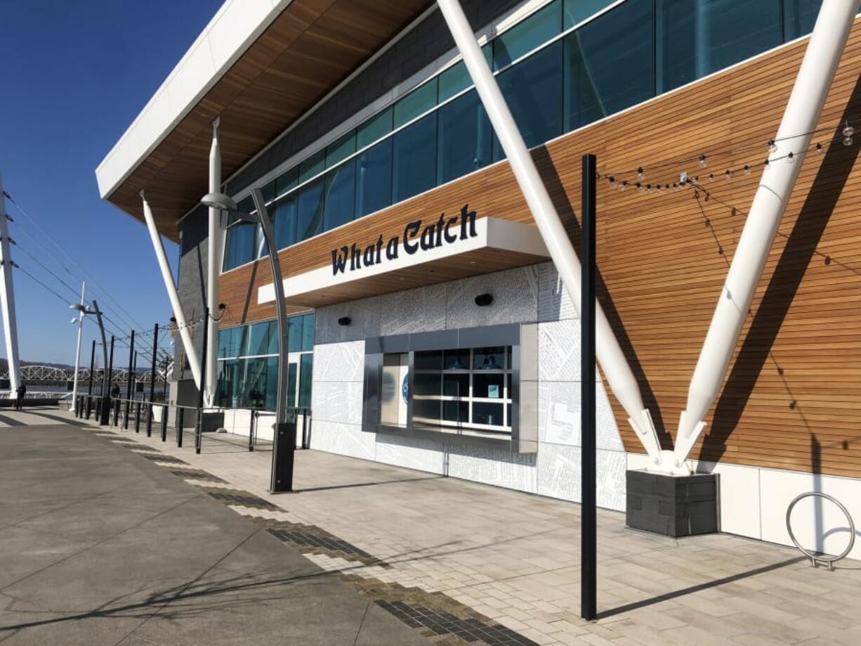 The fish-and-chips window at The Waterfront Vancouver&#039;s WildFin American Grill has changed its name to What a Catch. Its previous name, The Daily Catch, was challenged by an East Coast company that claimed the trademark.