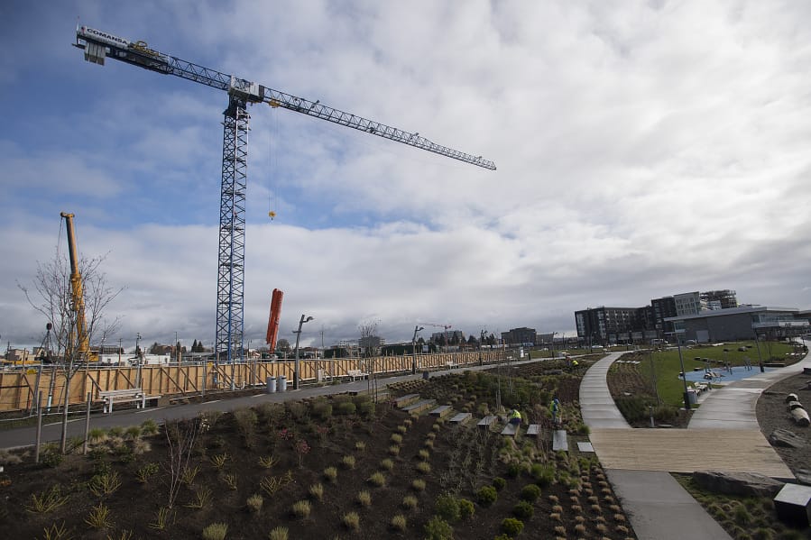 Jackson Square Properties at The Waterfront Vancouver put up its tower crane on Block 20 for The Columbia building on Monday. The Columbia will hold 248 apartments, and it&#039;s one of the many developments that will add to downtown Vancouver&#039;s density.