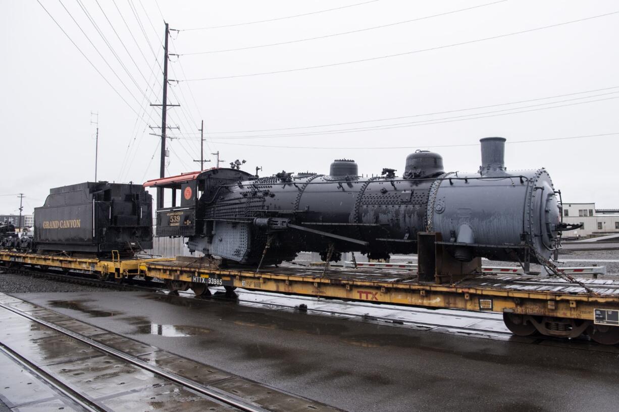 A vintage steam locomotive, the SP&amp;S 539, runs through Vancouver on itÕs route from the Grand Canyon to its future home at the Port of Kalama on March 6, 2020. The vintage locomotive spent 40 years in Esther Short Park before it was removed 20 years ago as part of the park's renovation.