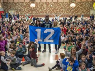 Seahawks visit York Elementary photo gallery