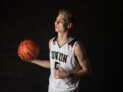 Union&#039;s Tanner Toolson, the All-Region boys basketball player of the year, is pictured at The Columbian on Monday, March 16, 2020.