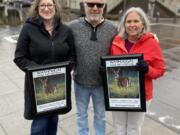 WASHOUGAL: Washougal Arts and Culture Alliance Artist of the Year Angela Ridgway, from left, and Patrons of the Year Wes and Diane Hickey.