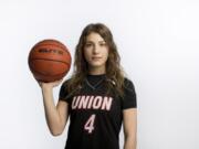 All-Region Girls Basketball Player of the Year Mason Oberg of Union High School is pictured at The Columbian on Tuesday afternoon, March 17, 2020.