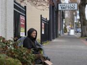 John Beakley of Vancouver, who is homeless, panhandles for money and food along Main Street in Uptown Village on Thursday morning. Beakley, who is one of hundreds of people in Vancouver without a home during the COVID-19 pandemic, said anything would help him at this point. &quot;It can&#039;t get any worse. ... I hope I don&#039;t get it,&quot; he said.