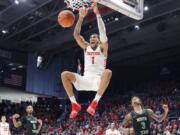 Dayton&#039;s Obi Toppin (1) is the lone unanimous first-team choice to The Associated Press men&#039;s college basketball All-America team, Friday, March 20, 2020.