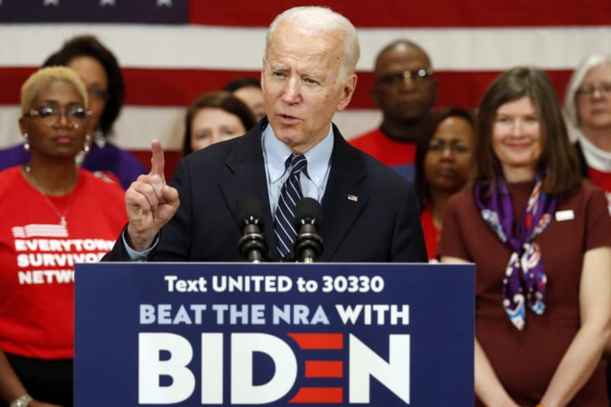 Democratic presidential candidate former Vice President Joe Biden speaks at a campaign event in Columbus, Ohio, Tuesday, March 10, 2020.