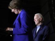 Sen. Amy Klobuchar, D-Minn., endorses Democratic presidential candidate former Vice President Joe Biden at a campaign rally Monday, March 2, 2020 in Dallas.