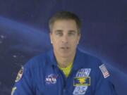 In this image from video made available by NASA, astronaut Chris Cassidy speaks during an interview from cosmonaut headquarters in Star City, Russia, on Thursday, March 19, 2020. Cassidy, who&#039;s about to leave the planet for six months, is stressed about coronavirus like everyone else, even though he&#039;s already in heavy quarantine. Cassidy said Thursday that when you&#039;re an astronaut three weeks away from launch, lots of people are &quot;very concerned&quot; about your health. He&#039;s grateful for that.