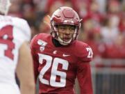 FILE - This Nov. 16, 2019, file photo shows Washington State defensive back Bryce Beekman (26) during the first half of an NCAA college football game against Stanford in Pullman, Wash. Bryce Beekman has died. Police Cmdr. Jake Opgenorth said Wednesday, Marc 25, 2020, the 22-year-old Beekman was found dead at a residence in Pullman. He declined to provide additional details and said more information would be released later by the Whitman County coroner&#039;s office.