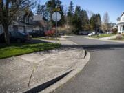 A noncompliant curb ramp at Northwest 120th Street and Northwest 21st Avenue is one of more than 7,000 sidewalk deficiencies in Clark County.