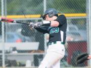 Evergreen senior Carter Monda takes a swing.