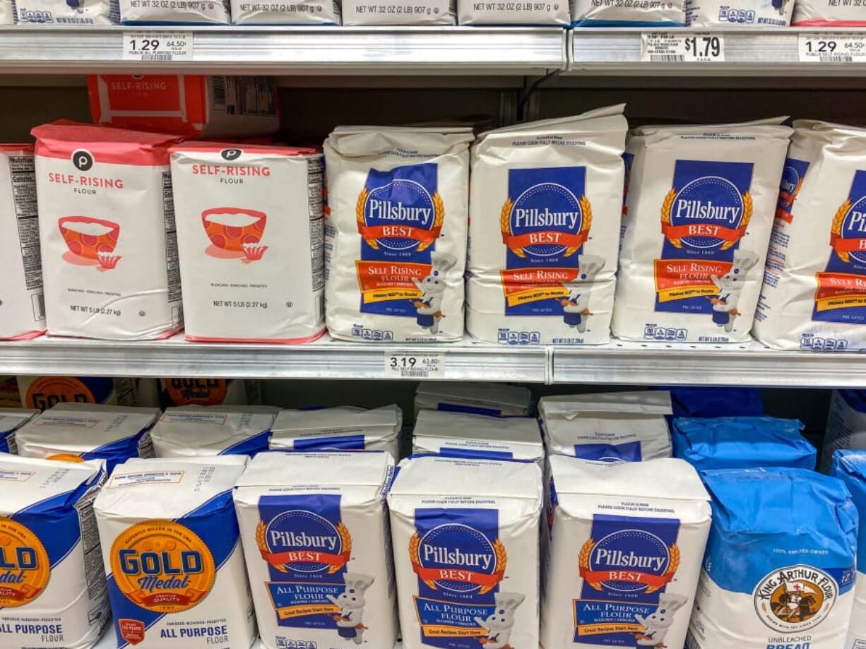 The flour selection available at a Publix grocery store in Orlando, Fla., in February.