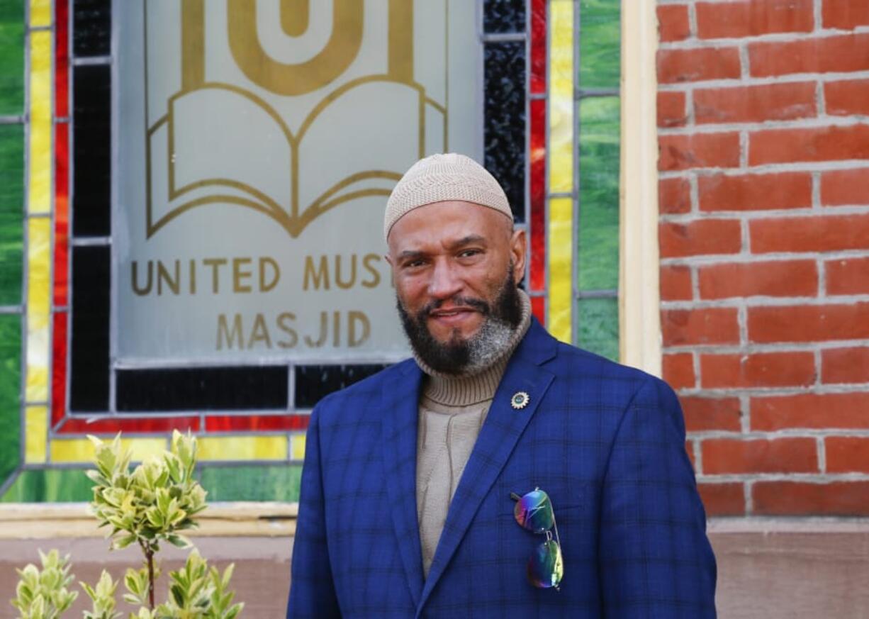 Amir Qasim Rashad of the United Muslim Masjid outside the mosque and Muslim center on April 16. With the outbreak of the COVID-19 virus, Muslims will have limitations in place as they anticipate observing Ramadan, a monthlong holiday that started Thursday.